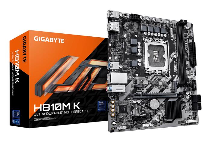 GIGABYTE Pamatplate|GIGABYTE|Intel H810|LGA1851|Micro-ATX|Atmiņas DDR5|Atmiņas slots 2|H810MK1